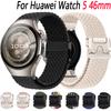 Nylon Flätad Loop-rem För Huawei Watch 5 46mm GT5-4-3 Fallskärmsspänne Flexibelt Armband För Samsung Watch 7/6/5/4 Armband