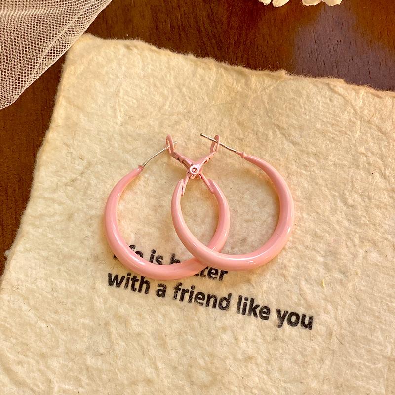 Dopamine Color Glossy Earrings Earrings Simple Earrings