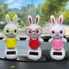 Windowsill Office Desk Swinging Rabbit Dancer Solar Dancing Toys Car Decoration Solar Powered Toy