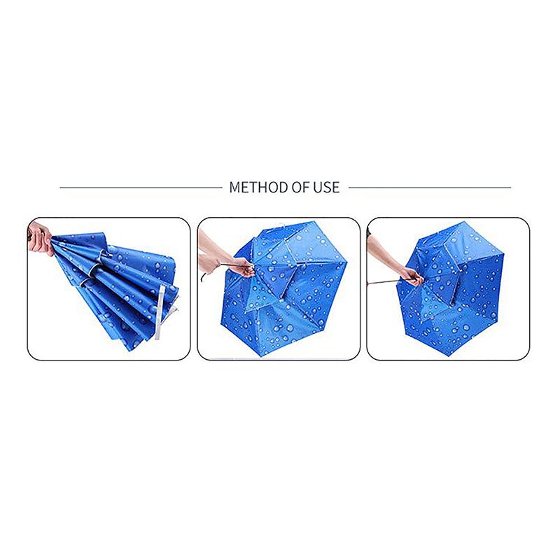 Portable Rain Umbrella Hat Foldable Outdoor Sun Shade Waterproof Camping Fishing Headwear Beach Head Hats Accessory