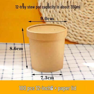 Disposable Kraft Paper Soup and Meal Containers with Lids