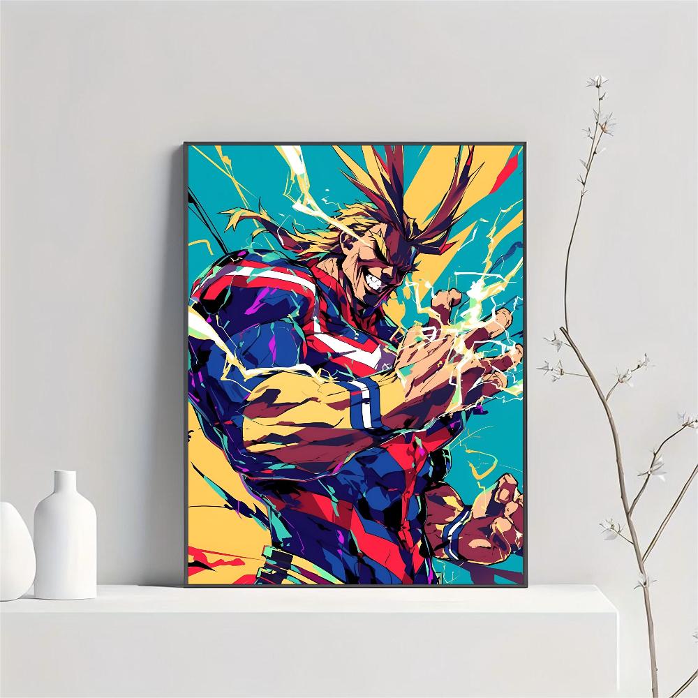 1pc Japan Hot Classic Anime Boy All Might My Hero Academia Poster HD Posters Home Room Bar Cafe Decor Art Wall Painting Picture