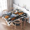 Black Halloween Tablecloth with Pumpkin Design for Decoration Party Supplies White Black