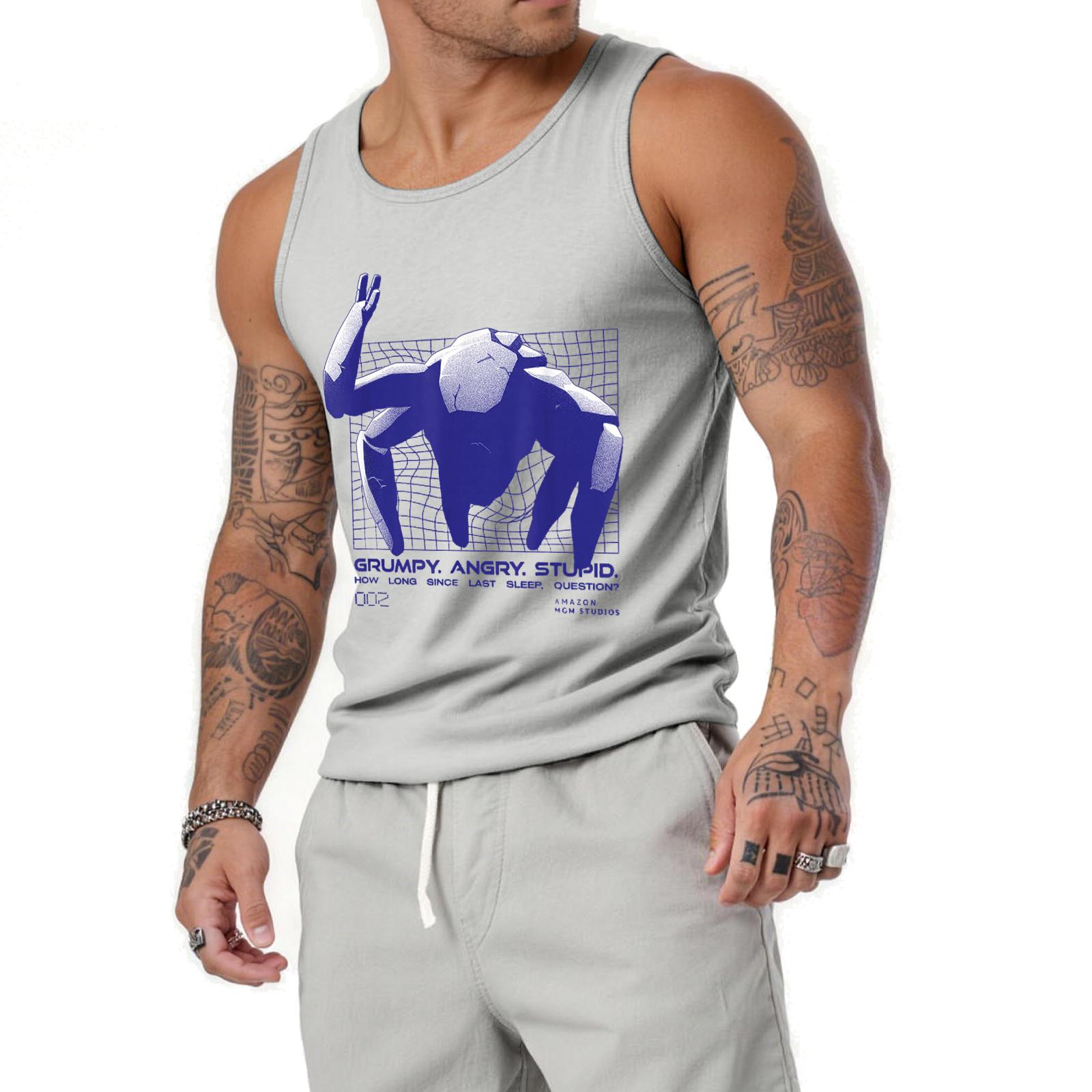 

Men s Relaxed-Fit Flag-Print Sleeveless Tank Top XL білий