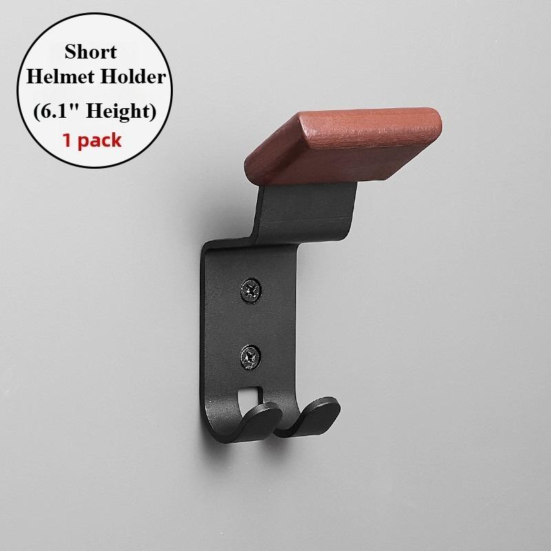 

Helmet Rack Wall Mount Wooden & Carbon Steel Rust-Free 6.1/10.04 inch for Motorcycle Garage