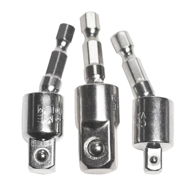 360 Degree Hand Drill Conversion Head 1/4"3/8"1/2" Hexagonal Shank To Quadrilateral Socket Universal Joint Rod Driver Connector