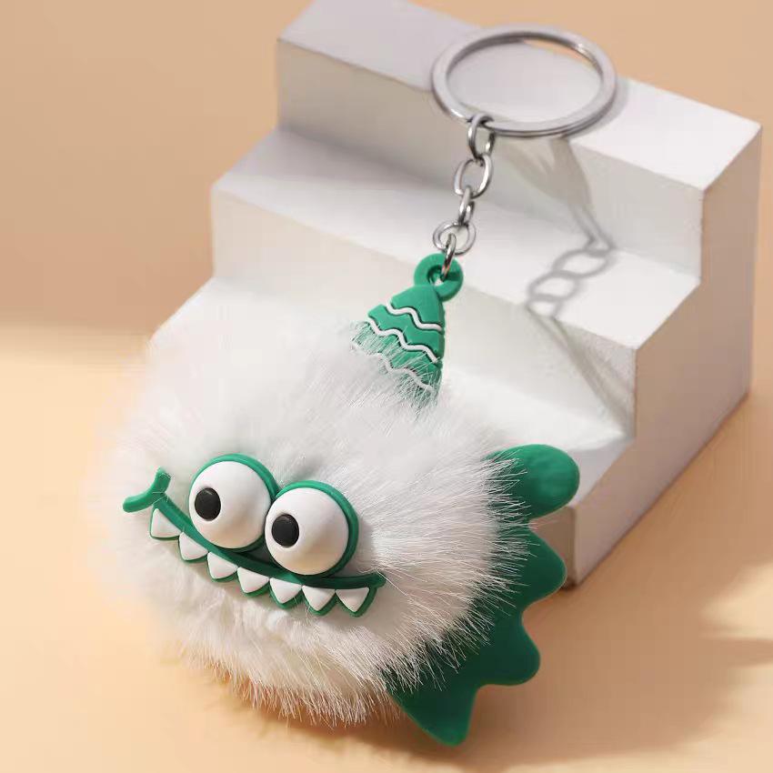 Adorable Big-Eyed Dinosaur & Shark Plush Keychain