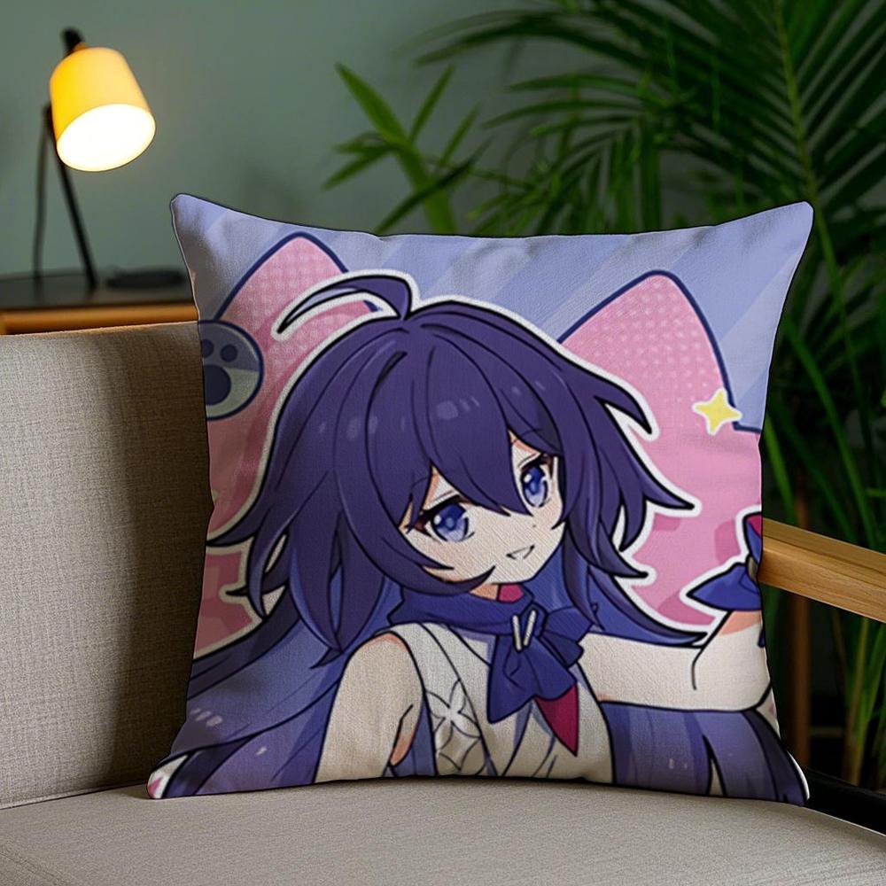 Chibi Cute Honkai Star Rail Cushion Cover Soft Short Plush Double-Sided Printing Home Decor Machine Washable Pillow Case Gift