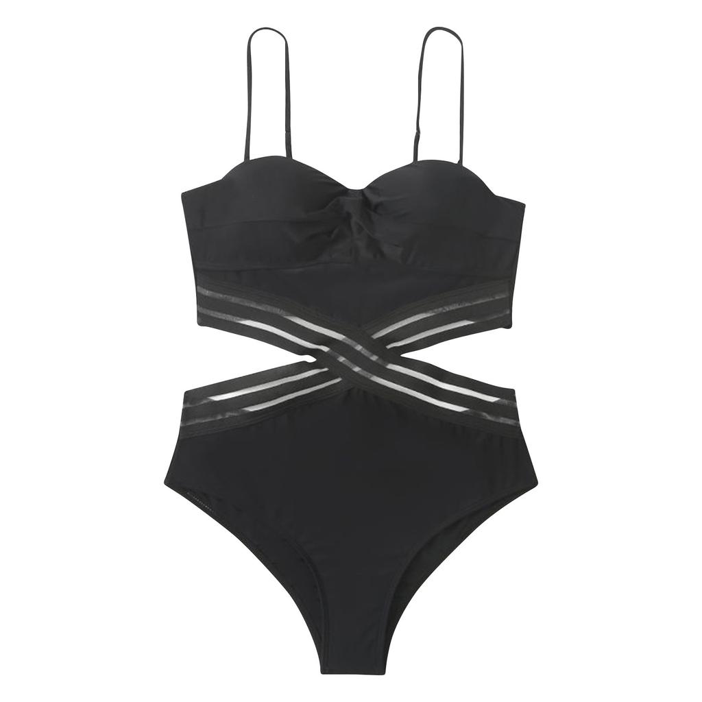 Women's Fashion Solid Color Sexy Swimsuit High Waist Bikini ,With Chest Pad, No Steel Support,