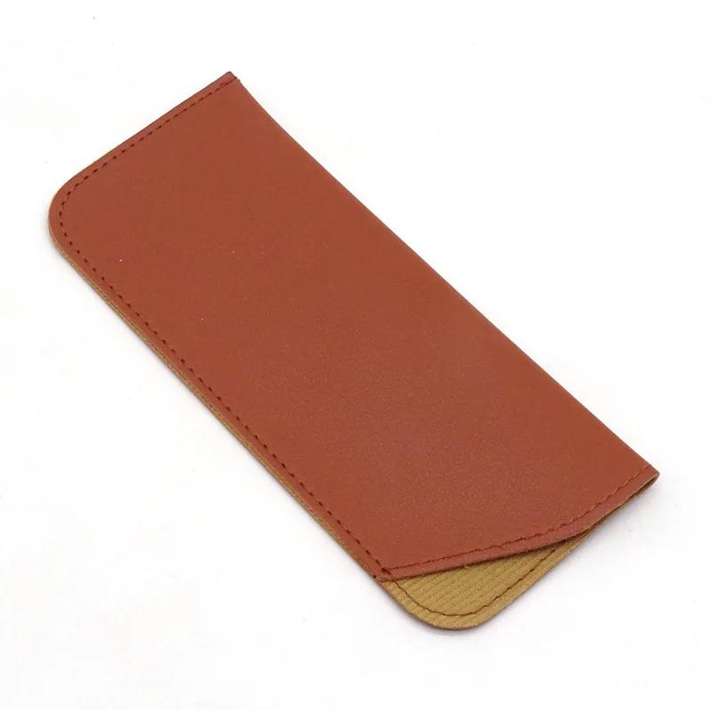 Custodia per occhiali da sole in pelle di colore puro Custodia per occhiali da lettura Custodia morbida in pelle PU Borsa per occhiali Tasca protettiva per occhiali