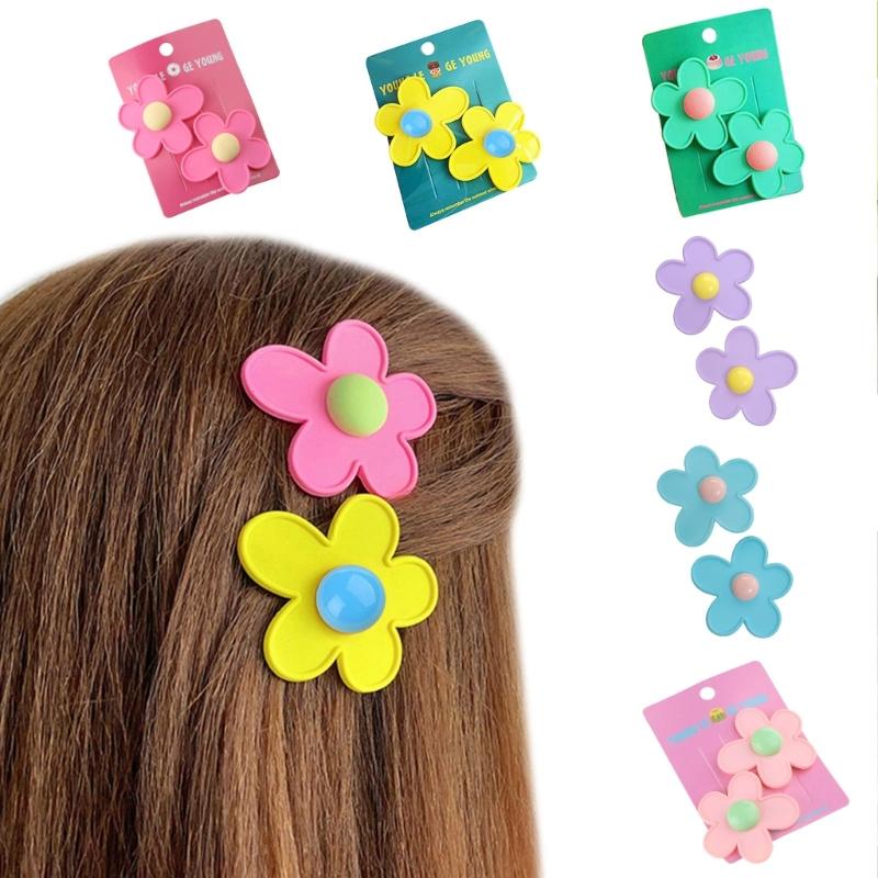 Flower Barrettes Babies Hair Clip Hair Barrette Hair Accessories Girl Headwear Acrylic Material Hair Pins for Children