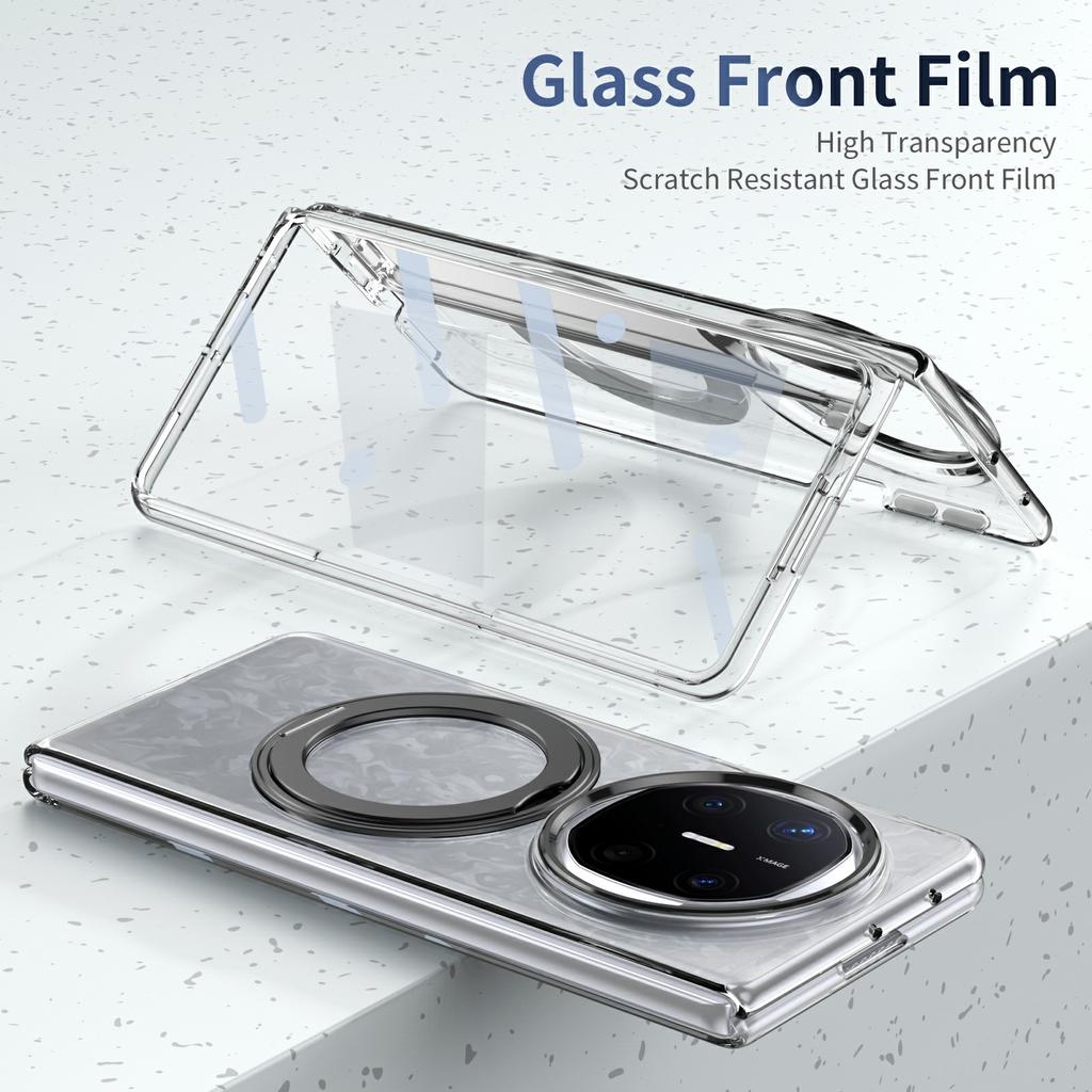 For Huawei Mate X6 Case Magnetic Kickstand Clear PC Phone Cover with HD Screen Film