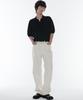 Loose Straight Denim Pants [Cream]
