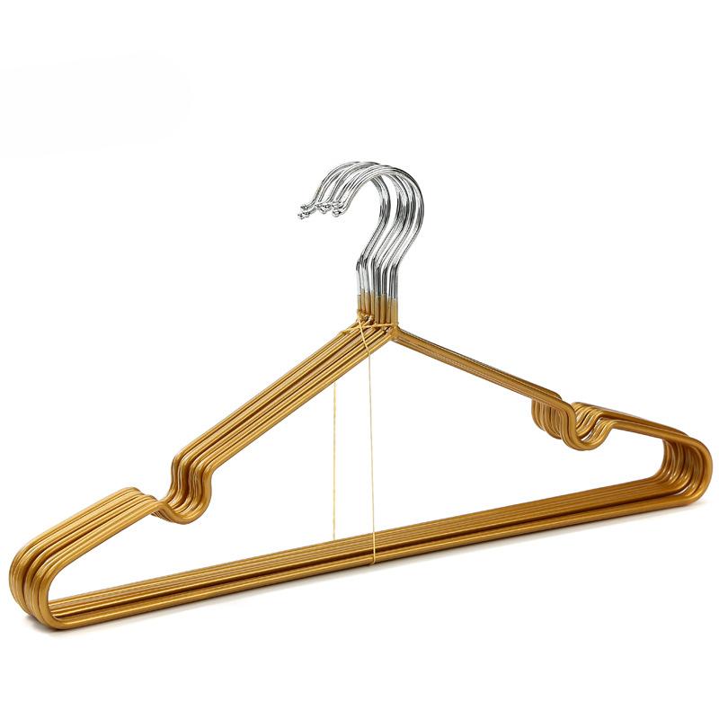 Cabides de metal, cabide de secagem de roupas de metal antiderrapante com revestimento de plástico para adultos pendurarem e secarem roupas, pacote com 10