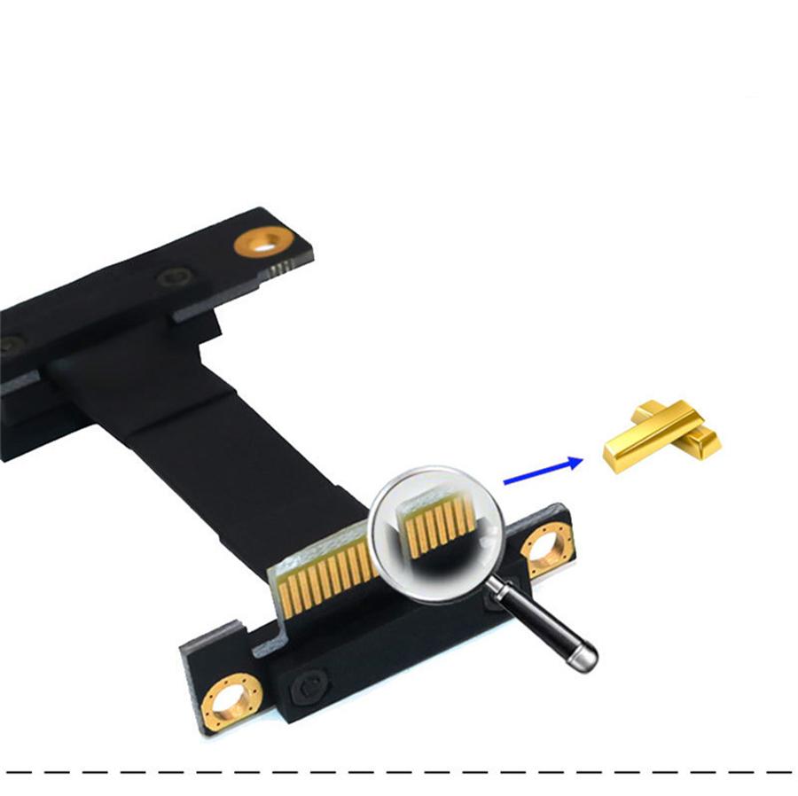 PCIE X1 Riser Cable Dual 90 Degree Right Angle PCIe 3.0 X1 To X1 Extension Cable 8Gbps PCI Express 1x Riser Card Ribbon Extender