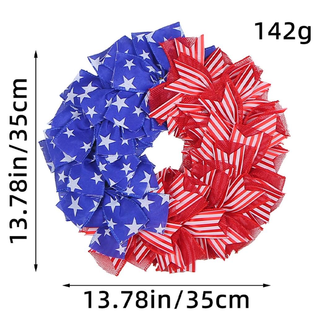 Creative Independence Day Atmosphere Wreath Door Hanging Outdoor Courtyard Decoration Vine Circle Festival Party Wall Hanging