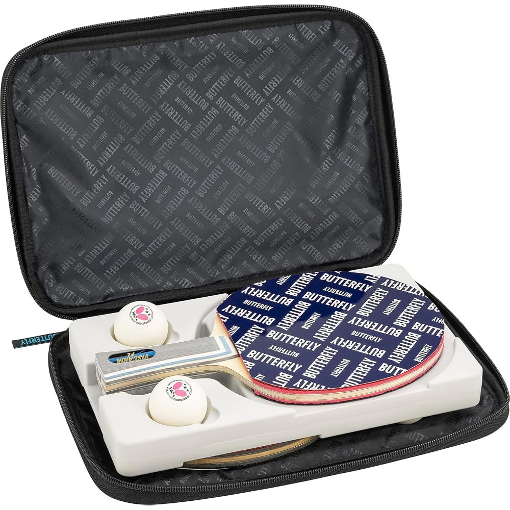 Butterfly YT Case Blue Table Tennis Racket Case Holds 2 Rackets Durable Design