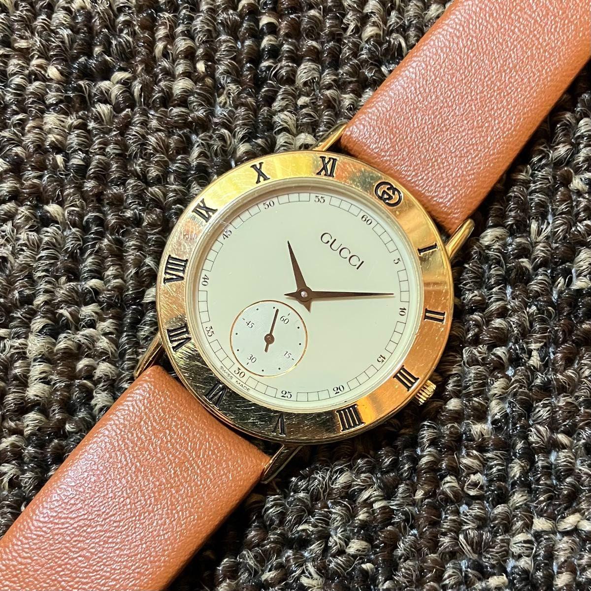 Used GUCCI Old Gucci Small Second Gold Dial Quartz Used