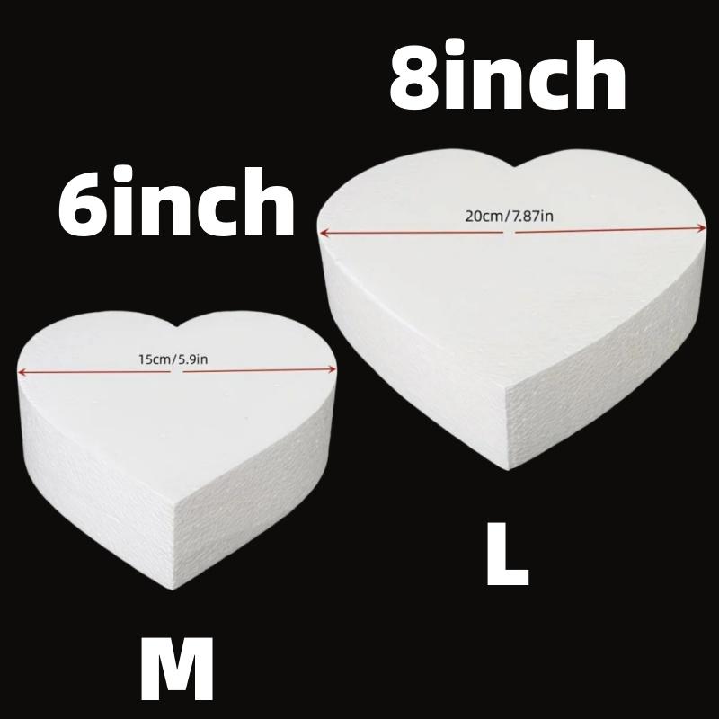 4/6/8 Inch Heart Shaped Polystyrene Foam Sugar Craft Dummy Party DIY Practice Model Cake Foam Mold Kitchen Accessories Decoratio