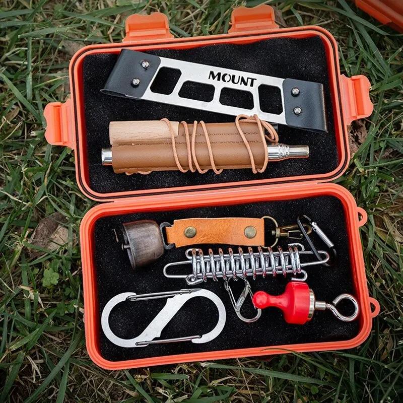 Edc Tool Box Outdoor Camping Survival Kit Shockproof Waterproof Case Sealed Box Outdoor Survival Storage Box Small.