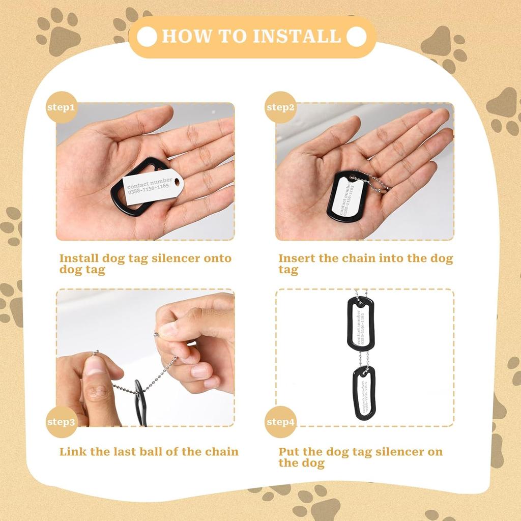 10-20Pcs Dog Tag Silicone Silencer Military Dog Tags Silencers ID Tags Rubber Case for Pet Collar Reduce Noise and Protect Tag