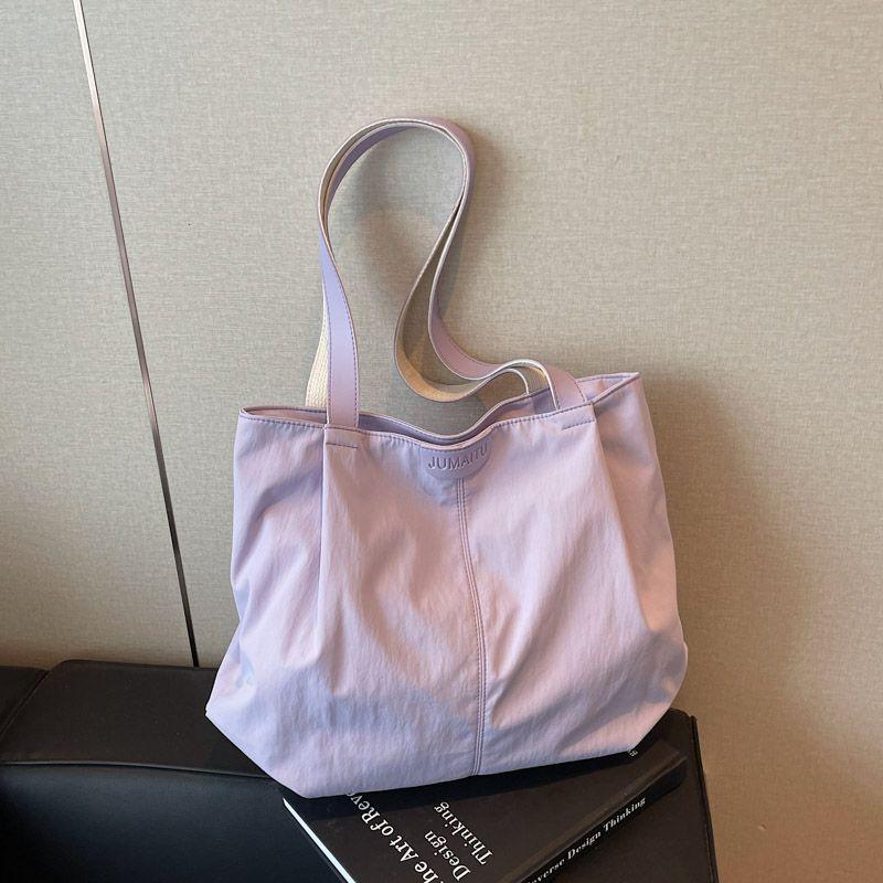 

Повседневная сумка большой вместимости женская летняя легкая на плечо минималистичная универсальная холщовая сумка-тоут сумка для студентов колледжа для поездок на работу Purple