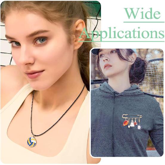 Sports Theme Enamel Charms Colorful Baseball Rugby Baseball Football Basketball Tennis Pendants Sport Balls Metal Dangle Charms for DIY Crafts