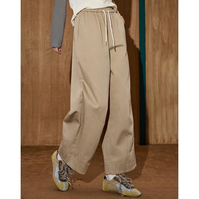 COOLHUT Women's Khaki Loose Straight-Leg Casual Pants