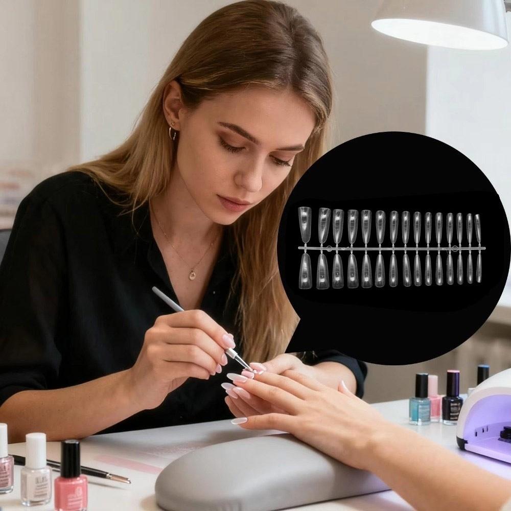120pcs/150pcs Ultra-Thin Sandwich Nail Forms Square False Nails for Profional Use In Nail Salons