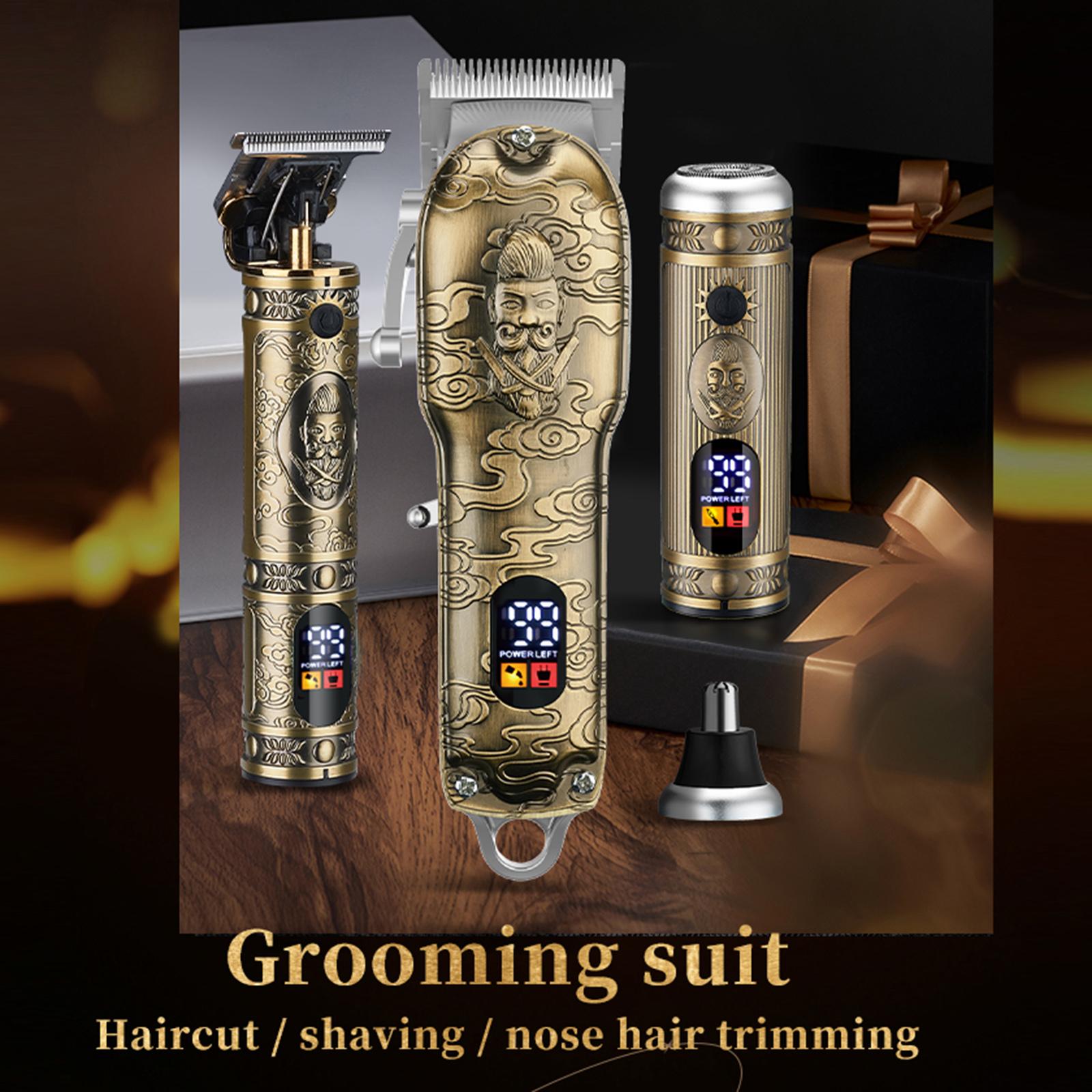 

Bestauty Electric Hair Clippers Beard Grooming Kit LCD Digital Display Hair Nose Trimmer Oil Head Hair USB Rechargeable Household Hair Cutt