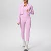 Cloud-like Quick-dry Zipper Jacket & High-waisted Yoga Suit - 3pc Outdoor Running Fitness Set