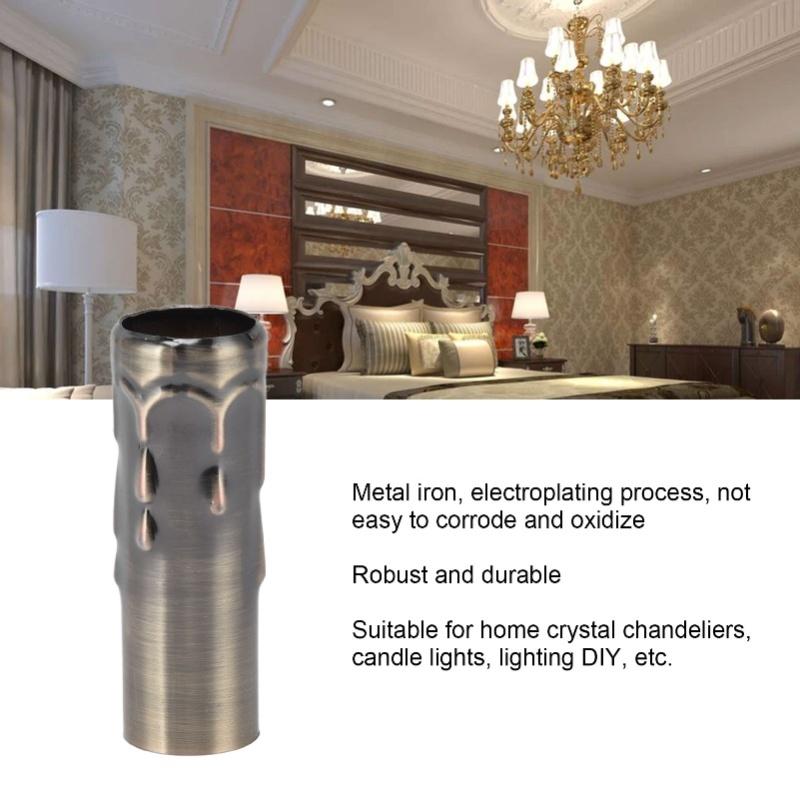 10Pcs E14 Metal Tube For Candle Lamp Holder Lamp Base Lighting Accessories 25x80mm Bronze