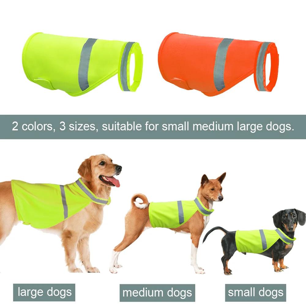 Reflektierende Hundeweste Nachtsicherheit Fluoreszierende Hundekleidung Sichtbarkeit Haustiermantel Wasserdicht für Kleine Große Haustiere Orange Grün
