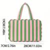 1pc Folding Travel Cosmetic Bag|Striped Color-Blocked Multi-Compartment and Pocket Storage,Large Capacity Multi-Functional Tote