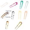 Female Acetate U-Shape Hair Sticks Clip Hairpins Retro Gift Headwear for Girls Wedding Headband Daily-Wear Accessories
