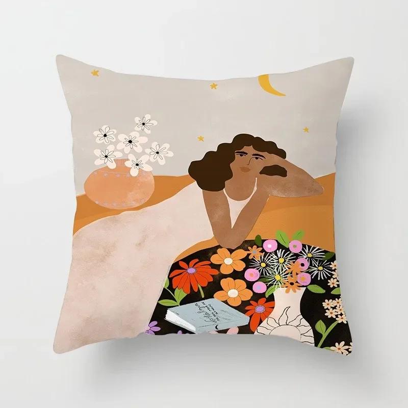 Office Sofa Cushion Cover Matisse Style Camera Record Player Printed Pillow Cover Luxury Home Decor Cushion Cover