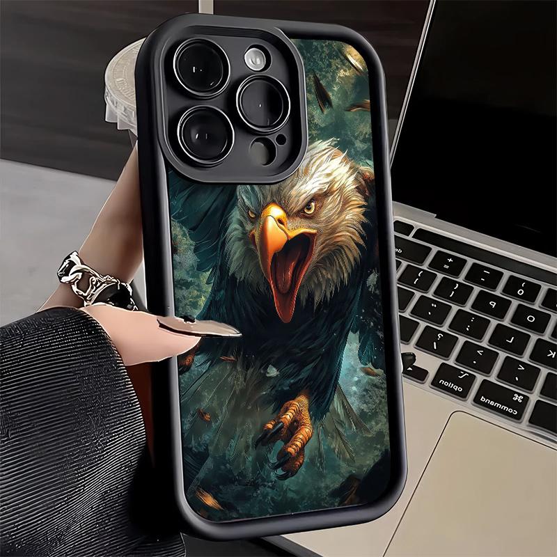 Phone Case for iPhone 17 Air 16E 15 16 Pro Max Bald Eagle Cool Cover 14 Plus 13 12 Mini Soft Shell Silicone Fundas