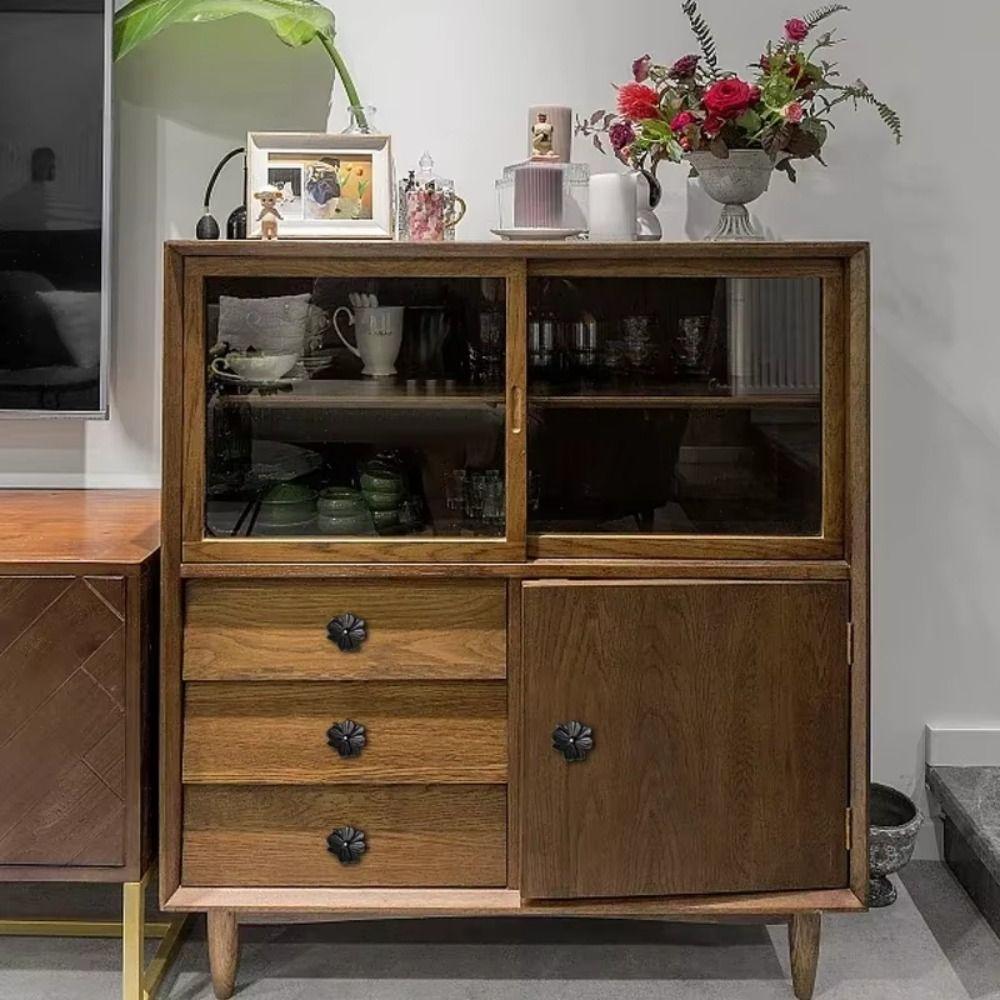 6 Stück Robuster Mehrfarbiger Blumendrehknopf Einfach zu Greifen Design Schranktürgriff Kleiderschrank