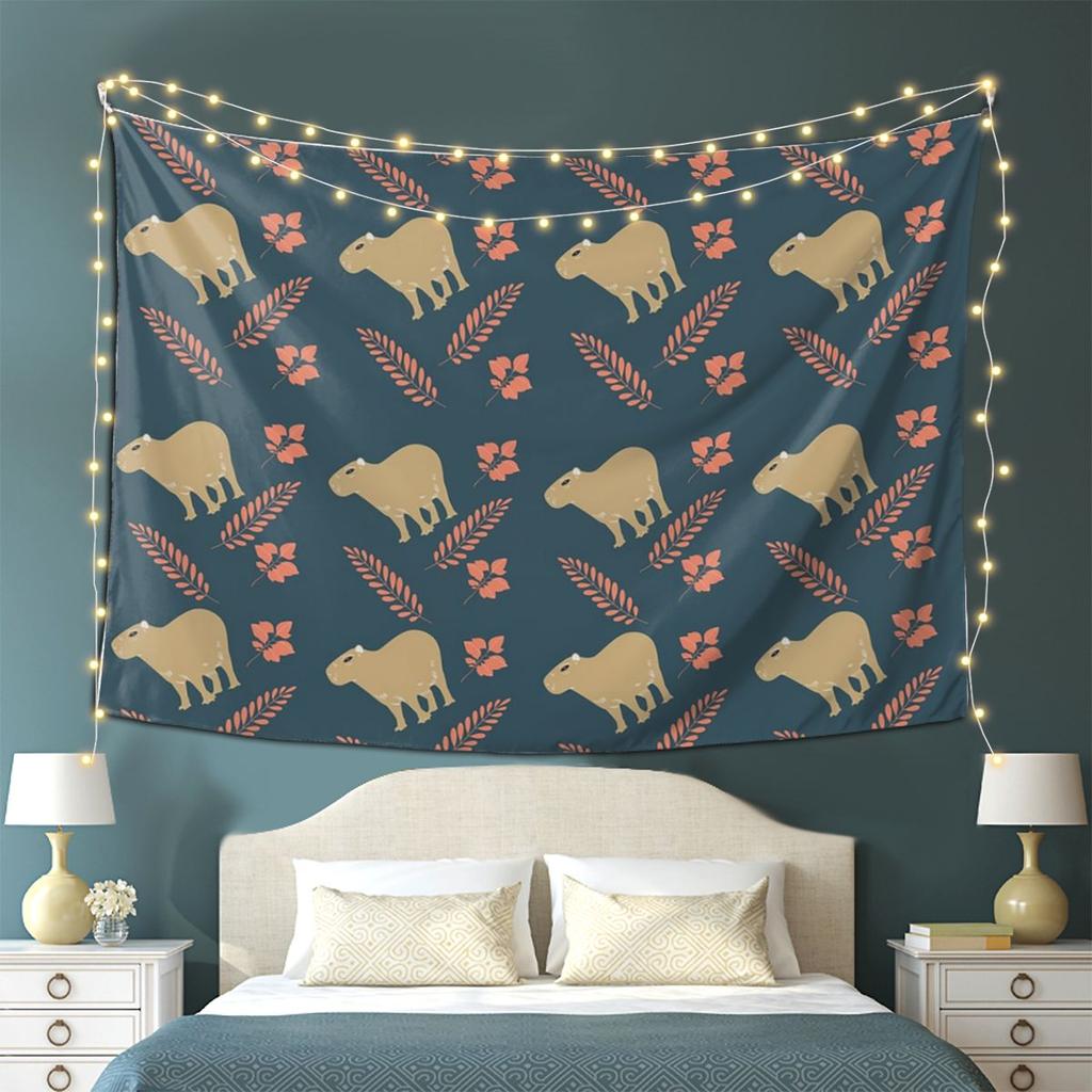 Capybara Animal Pattern Tapestry Wall Hanging Aesthetic Home Decoration Tapestries for Living Room Bedroom