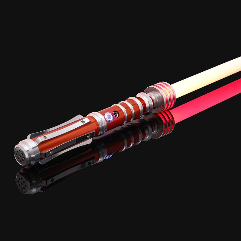 Lightsaber Heavy Dueling RGB Color Changing Metal Hilt Smooth Swing Blaster Cosplay Light Sword Toys Kid