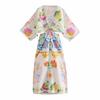 Kaslead New Women Clothes Western Style Print Pattern Slimming Dress Design Sense Long Dress
