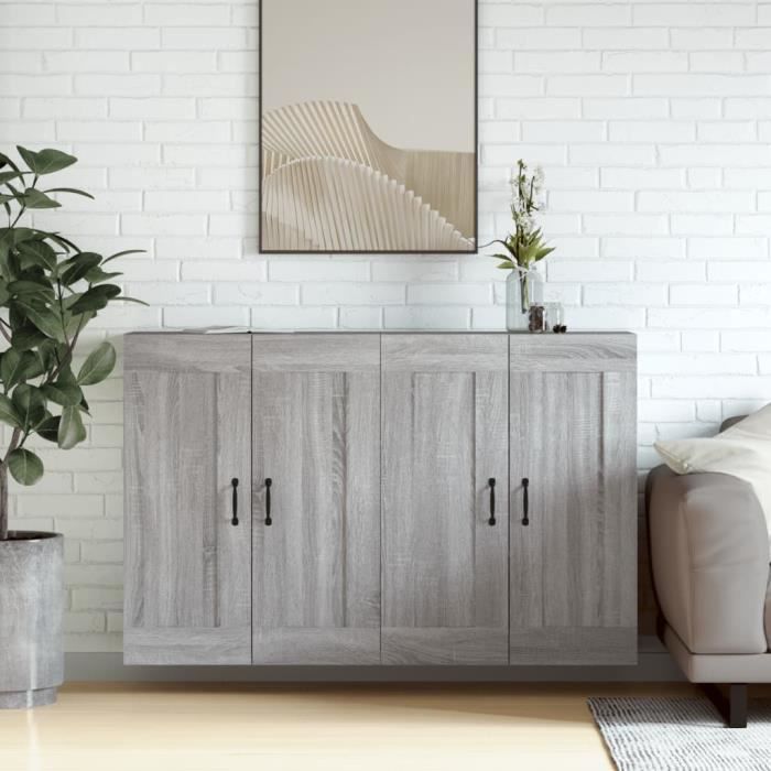 VidaXL Wall Cabinets 2 Pcs Sonoma Grey Engineered Wood 3197991