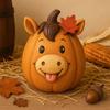 Farm Animal Pumpkin Figurines, Cute Funny Resin Cow Duck Sheep Pig Chicken Horse Statue, Halloween Thanksgiving Fall Decorations
