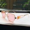 Occhiali da Sole Punk Irregolari alla Moda Donna Uomo Montatura Intera in Metallo Occhiali da Sole Personalizzati Occhiali Vuoti Occhiali da Sole alla Moda con Lenti UV400