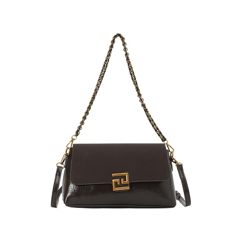 Bag Women's Fashion Simple Temperament Shoulder Bag Popular Chain Crossbody Women's Bag Commuter Underarm Bag