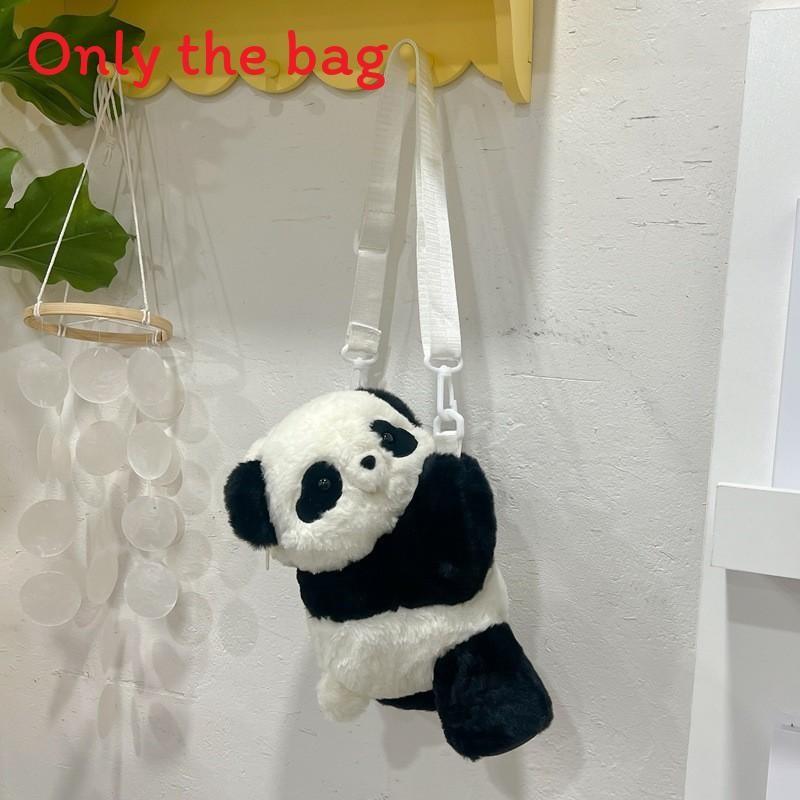Plush Backpack Panda With Lightweight Design Butterfly Knot Lamb Messenger Bag