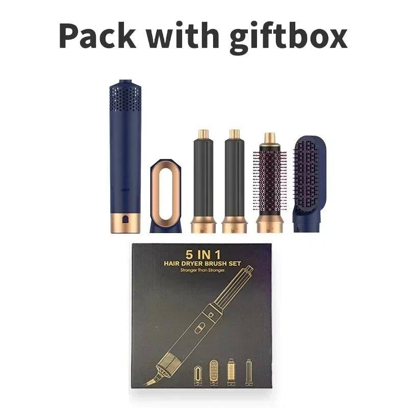 Professional 5 In 1 Hair Dryer Hot Comb Set Curling Iron Hair Straightener Styling Tools Super Airwrap Negative Ions