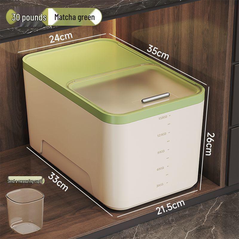 High-Capacity Sliding Lid Rice Storage Bin - Food-Grade Plastic Container for Grains and Flour.