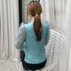 Women's Spring and Autumn Long Sleeve Puff Sleeve Bottoming Shirt Round Neck Slim Top