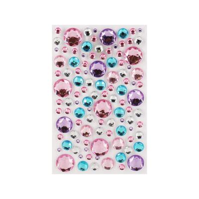 Stickers - Adhesive Rhinestones - Round - Pastel Color - 109 Units